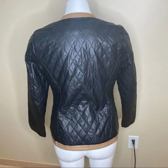 - Joan Rivers Black Taupe faux leather jacket - Picture 3 of 9